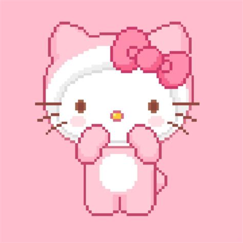 Hello kitty pixel art – Artofit