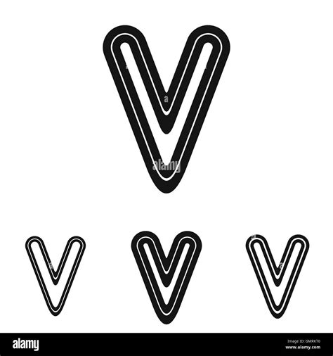 Line v logo design set Stock Vector Image & Art - Alamy
