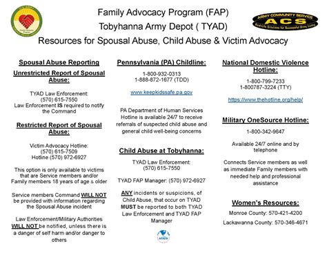 Family Advocacy Program :: Tobyhanna :: US Army MWR