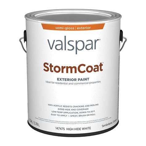 Valspar Stormcoat Semi-gloss White Latex Exterior Paint (Actual Net Contents: 128-fl oz) at ...