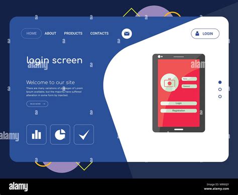 Quality One Page login screen Website Template Vector Eps, Modern Web ...