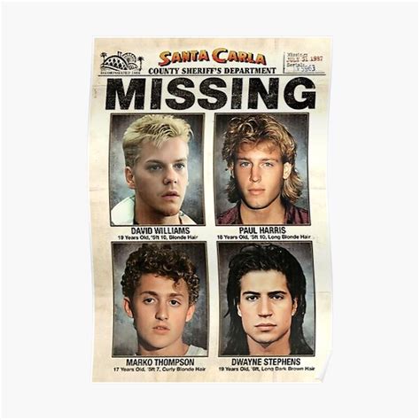 "The Lost Boys Missing " Poster for Sale by CUInHellJaymz | Redbubble