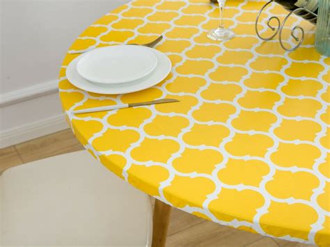 Vinyl Tablecloth Round Fitted Elastic Flannel Backed Moroccan Trellis 36-72 Inch | eBay