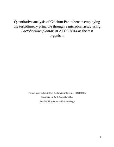 (PDF) Quantitative analysis of Calcium Pantothenate employing the turbidimetry principle through ...