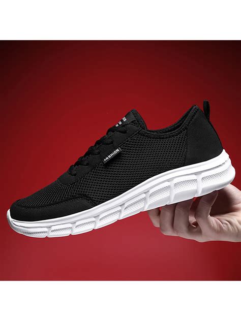 Non Slip Shoes for Men Knit Mesh Breathable Comfor Sport Walking ...