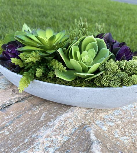 Faux succulent arrangement , large table centerpiece , planter ,artificial succulents ...