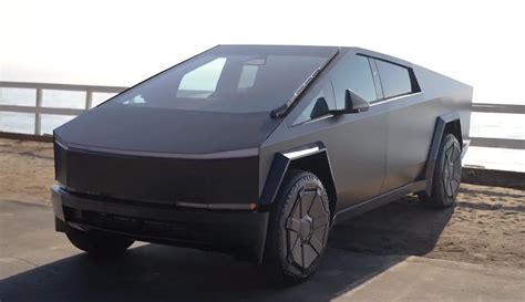 Tesla Chief Designer shows off matte black Cybertruck - Drive Tesla