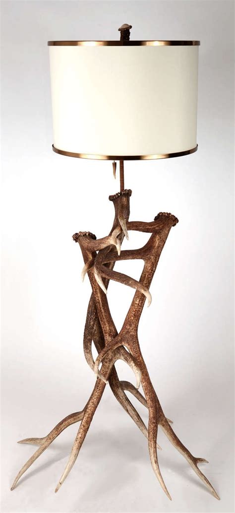 Modern Rustic Elk Antler Floor Lamp | 1stdibs.com | Antler floor lamp, Antler lights, Antler lamp