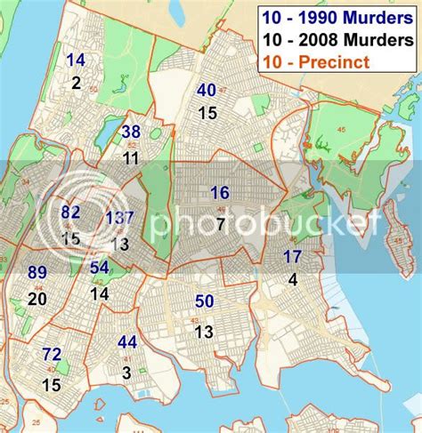 New York City - Homicides By Precinct - 1990 And 2008 - SkyscraperPage ...