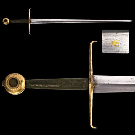 Late Medieval Longsword of Oakeshott Type XVIIIb, Gold plated crossguard and pommel. Overall ...