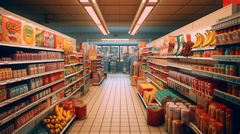 Premium AI Image | Grocery store aisle filled with healthy snacks