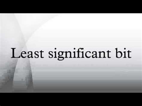 Least significant bit - YouTube