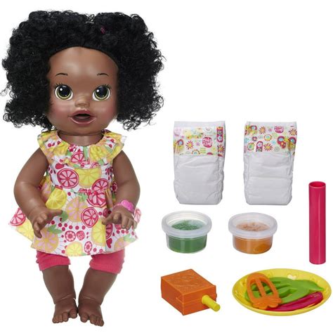 Baby Alive Super Snacks Snackin' Sara Doll - Black Hair - Walmart.com - Walmart.com