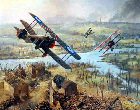 The Baron's Last Flight, by John Young (Roy Brown's Sopwith Camel chasing Manfred von Richthofen ...