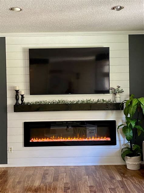 Shiplap Electric Fireplace | Electric fireplace living room, Living ...