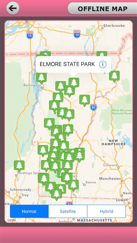 Southern Vermont State Parks Map