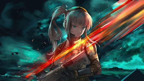 Download Anime Gaming Battlefield Warior Girl Wallpaper | Wallpapers.com