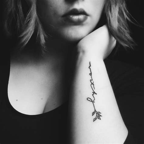 Worthy Tattoo // Outer wrist tattoo | Tattoos, Small tattoos, Cool tattoos