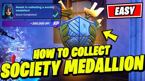 How to EASILY Assist in Collecting a SOCIETY MEDALLION - Fortnite Chapter 5 Quest - YouTube