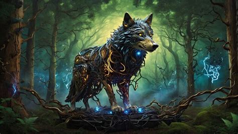 Premium AI Image | A Majestic Wolf Roaming Through the Enchanted Forest