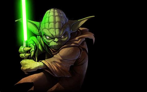 1366x768px | free download | HD wallpaper: Lightsaber, Star Wars, Yoda, green color, studio shot ...