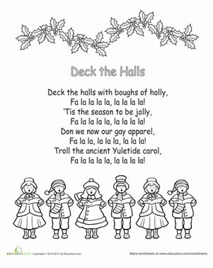 Deck the halls printable lyrics – Artofit