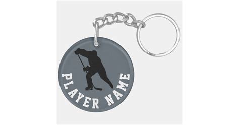 Puck & Player, Ice Hockey Key Chain | Zazzle