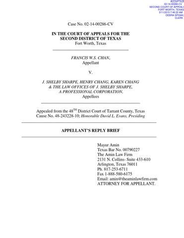 Appellant's Reply Brief by The Amin Law Firm - Issuu