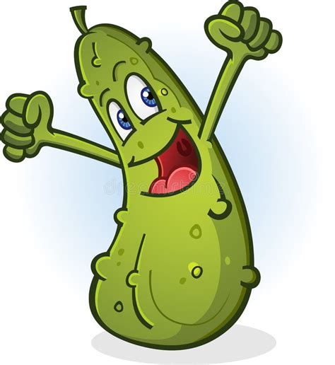 Pickle Cartoon Character Cheering Stock Vector - Image: 55341712