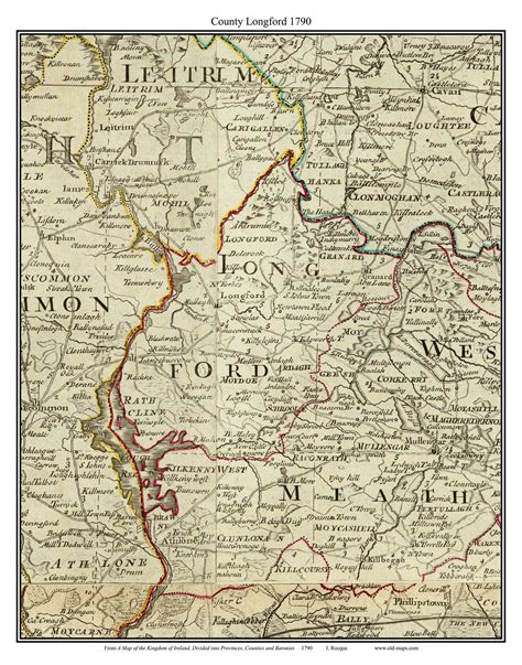 County Longford, Ireland 1790 Roque - Old Map Custom Reprint - OLD MAPS