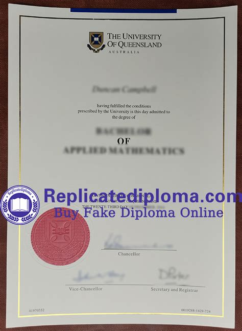 Buy University of Queensland degree certificate, UQ diploma - replicatediploma.com