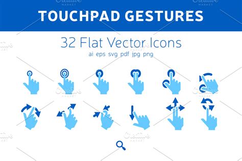 Touchpad Gestures Icons | Custom-Designed Icons ~ Creative Market