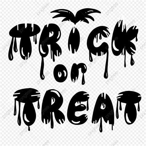 Halloween Word Art Hd Transparent, Black And White Style Halloween Art Word, Black And White ...