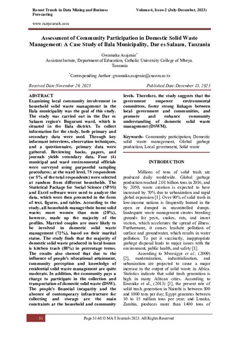 (PDF) Assessment of Community Participation in Domestic Solid Waste Management: A Case Study of ...