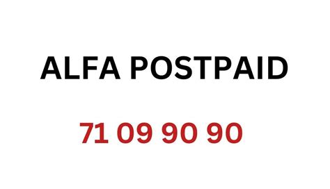 Alfa PostPaid Number - Call Back