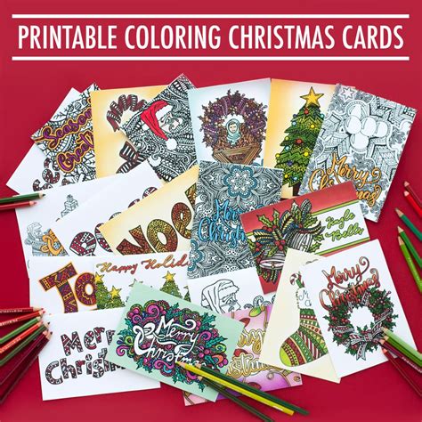 Free Christmas Card | Printable Template (Coloring Page Christmas Card)