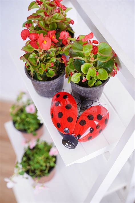 Upcycled Plastic Bottle Ladybug Garden Decor - DIY & Crafts