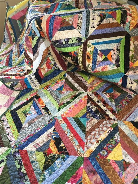 PamelaQuilts: Friday Finishes - Scrappy Strip quilt!