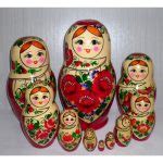 Semenov green scarf and roses 10-set Babushka giant - Dolls in Dolls ...
