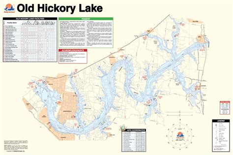 Old Hickory Lake, Tennessee Waterproof Map (Fishing Hot Spots) | Lakes ...