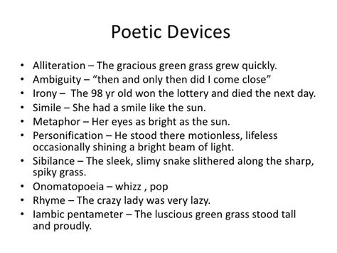 Poetic devices & examples