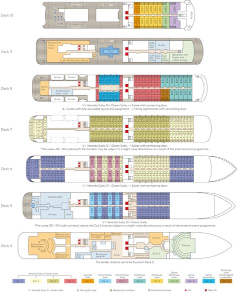 Deck plan of the EUROPA 2 - Hapag-Lloyd Cruises