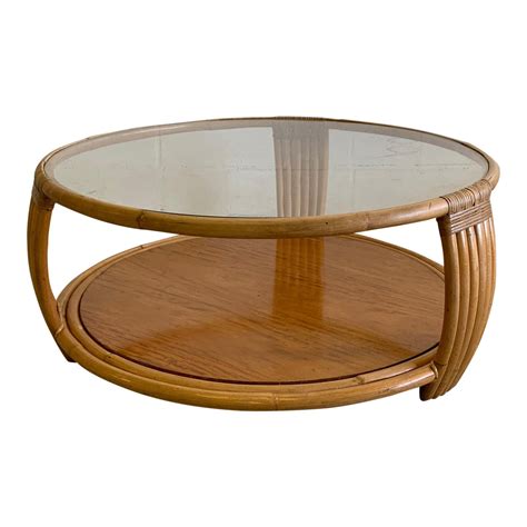 Paul Frankl Style Rattan Round Coffee Table – Marjorie and Marjorie