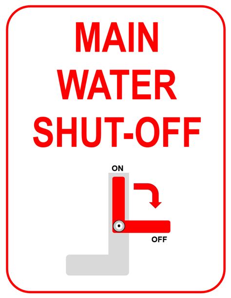 FREE Emergency Water Shut-Off Valve Signs