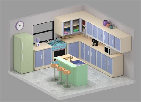 Kitchen Free 3D Model - .blend - Free3D