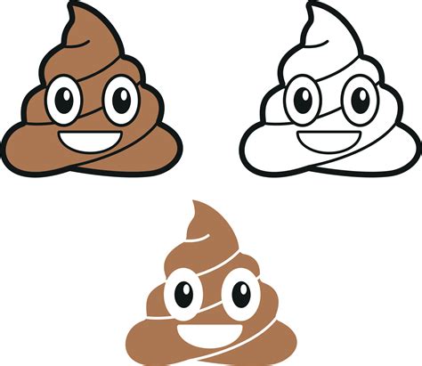 poop sticker cute cartoon draw vector 15333159 Vector Art at Vecteezy