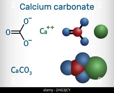 Molecular Structure Calcium Carbonate Caco3 Vector Stock Vector Image ...