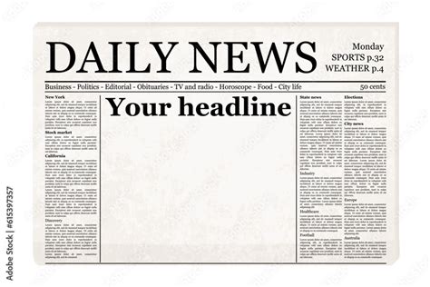 Newspaper Front Page Design Blank Old Vector Generic - vrogue.co