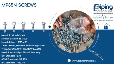 MP35N screws | UNS R30035 set/ socket head cap screws suppliers in UAE