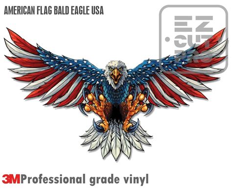 American Flag Bald Eagle Usa Made Decal Sticker 3m Truck Vehicle Window ...